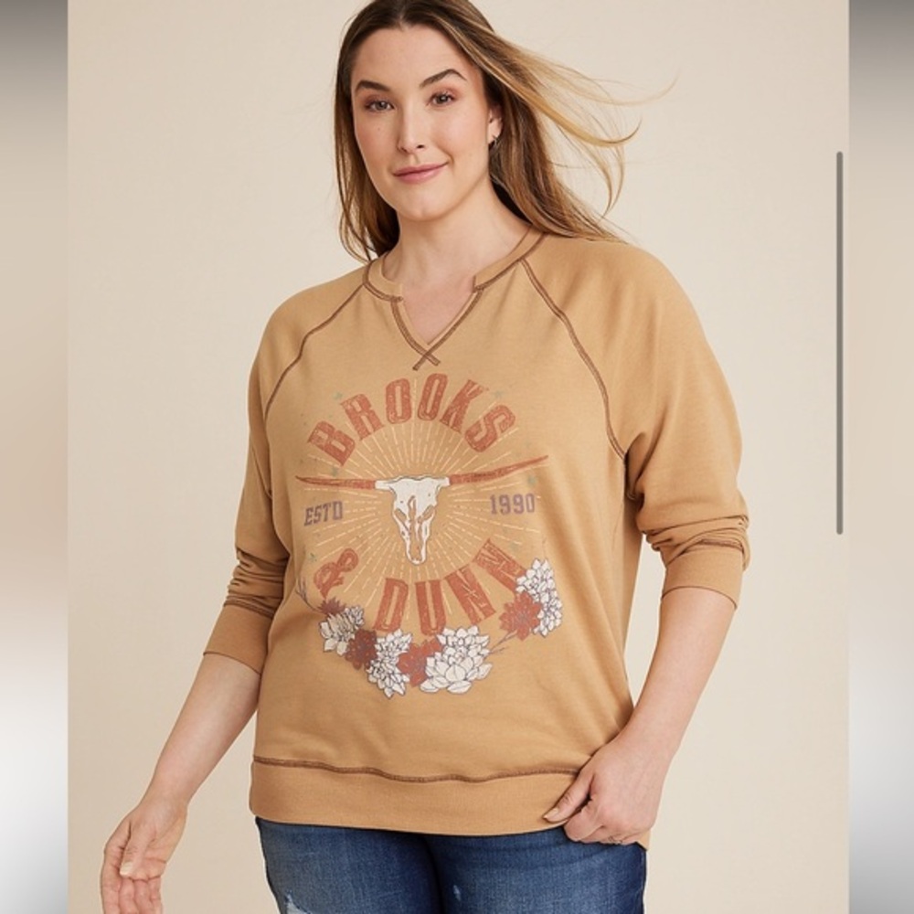 Brooks and Dunn Graphic Sweatshirt Tan Country Music XL
